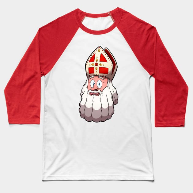 Saint Nicholas Face Baseball T-Shirt by TheMaskedTooner